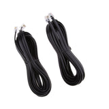 Maxbell 2Pcs 6P6C RJ12 Male Modular Data Cord Flat Straight Landline Telephone Cable 5M
