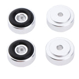 Maxbell 4 Pack Aluminum Speaker Spike Shockproof 30x10mm Isolation Feet Stand Cone Pad Turntable Amplifier CD DAC Recorder Silver