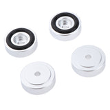 Maxbell 4 Pack Aluminum Speaker Spike Shockproof 30x10mm Isolation Feet Stand Cone Pad Turntable Amplifier CD DAC Recorder Silver