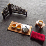 Maxbell Bamboo Tea Tray Cup Plate Food Dessert Serving Tray Traditional Bamboo Tea Tray Elegant Chinese Style Tea Table Trays