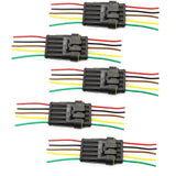 Maxbell 5 Pin Way Car Waterproof Electrical Connector Plug with Wire AWG Marine Pack of 5