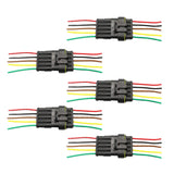 Maxbell 5 Pin Way Car Waterproof Electrical Connector Plug with Wire AWG Marine Pack of 5