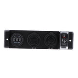 Maxbell Boat Marine 12VDC Dual USB Charger Socket & LED Voltmeter 3 Hole Panel Outlet