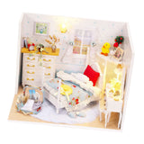 Maxbell 1:24 DIY Wooden Dollhouse Bedroom Model Handcrafts Miniature Project Kit Led Light (With Dust Proof) Birthday Wedding Gifts