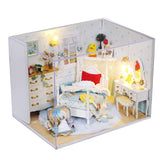 Maxbell 1:24 DIY Wooden Dollhouse Bedroom Model Handcrafts Miniature Project Kit Led Light (With Dust Proof) Birthday Wedding Gifts