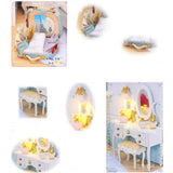 Maxbell 1:24 DIY Wooden Dollhouse Bedroom Model Handcrafts Miniature Project Kit Led Light (With Dust Proof) Birthday Wedding Gifts