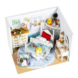 Maxbell 1:24 DIY Wooden Dollhouse Bedroom Model Handcrafts Miniature Project Kit Led Light (With Dust Proof) Birthday Wedding Gifts