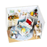 Maxbell 1:24 DIY Wooden Dollhouse Bedroom Model Handcrafts Miniature Project Kit Led Light (With Dust Proof) Birthday Wedding Gifts