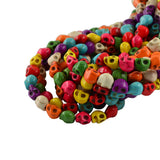 Maxbell 52 Pcs Colorful Howlite Turquoises Carved Skull Loose Beads for Jewelry Making Craft