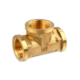 Maxbell 1/2'' // 3 Way Brass Female Tee Fitting Pipe Connector T-Junction - Thickened Wall - High and Low Temperature Resistant