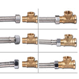 Maxbell 1/2'' // 3 Way Brass Female Tee Fitting Pipe Connector T-Junction - Thickened Wall - High and Low Temperature Resistant