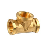 Maxbell 1/2'' // 3 Way Brass Female Tee Fitting Pipe Connector T-Junction - Thickened Wall - High and Low Temperature Resistant