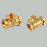 Maxbell 1/2'' // 3 Way Brass Female Tee Fitting Pipe Connector T-Junction - Thickened Wall - High and Low Temperature Resistant