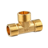 Maxbell 1/2'' // 3 Way Brass Male Tee Fitting Pipe Connector T-Junction - Thickened Wall - High and Low Temperature Resistant