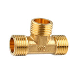 Maxbell 1/2'' // 3 Way Brass Male Tee Fitting Pipe Connector T-Junction - Thickened Wall - High and Low Temperature Resistant