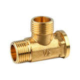 Maxbell 1/2" // 3 Way Brass Male Male Female Tee Fitting Pipe Connector T-Junction - Thickened Wall - High and Low Temperature Resistant
