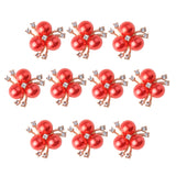 Maxbell 10 Pieces Alloy Fashion Crystal Flatback Jewelry Accessory Rhinestone Pearl Charms For Women Necklace Brooch Button Sewing Crafts Supply Red