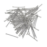 Maxbell 100 Pieces Metal Silver Straight Bar Dangle Connectors Handmade Jewelry Making Findings Charms Accessories for DIY Craft 25mm