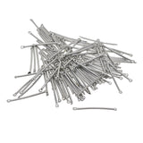 Maxbell 100 Pieces Metal Silver Straight Bar Dangle Connectors Handmade Jewelry Making Findings Charms Accessories for DIY Craft 25mm