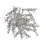 Maxbell 30 Pieces Halloween Charms Antique Silver Skeleton Body Skull Charms Pendant Craft Supplies for Jewelry Findings For DIY Necklace Bracelet Accessories