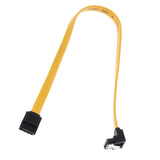 Maxbell Serial ATA SATA3 HDD Hard Drive Signal Cable Right Angle to Straight-Yellow