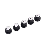 Maxbell 5Pcs Volume Tone Control Rotary Knobs for Guitar Effect Amp Black&White