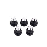 Maxbell 5Pcs Volume Tone Control Rotary Knobs for Guitar Effect Amp Black&White