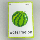 Maxbell 21Pcs Kids Fruits Theme Flash Cards Portable Size With Keyring Organizer