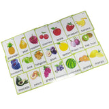 Maxbell 21Pcs Kids Fruits Theme Flash Cards Portable Size With Keyring Organizer