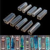 Maxbell 10pcs/Set Assorted Cylinder Cabochon Jewelry Silicone Mold For Resin Pendant