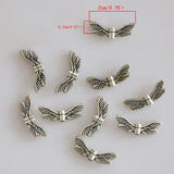 Maxbell 60Pcs Assorted Tibetan Silver Wing Spacer Charms Beads For Jewelry Making