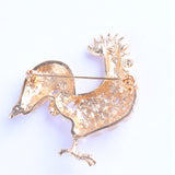 Maxbell Women Men Enamel Crystal Opal Cock Rooster Animal Brooch Pin Jewelry Gift