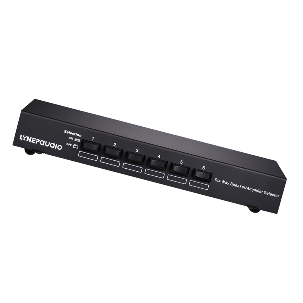 Maxbell 6 Way Zone Stereo Speaker Selector Bidirectional Switch Box Hifi Audio Black (Pack of 1)