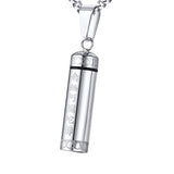 Maxbell Buddhism Cylinder Pendant Necklace Urn Memorial Cremation Jewelry For Ashes