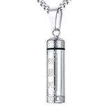 Maxbell Buddhism Cylinder Pendant Necklace Urn Memorial Cremation Jewelry For Ashes