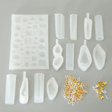 Maxbell 118 Pieces Assorted Jewelry Silicone Molds And Screw Eye Pins Jewelry Making