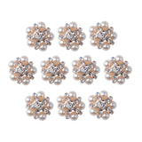 Maxbell 10x Alloy Fashion Crystal Flatback Jewelry Accessory Rhinestone Pearl Charms For Women Necklace Brooch Button Sewing Crafts Supply Beige