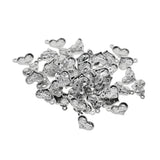 Maxbell 50Pieces 18x11mm Silver Heart Shape Pendant Blank Cabochon Base Setting Trays DIY Jewelry