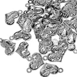 Maxbell 50Pieces 18x11mm Silver Heart Shape Pendant Blank Cabochon Base Setting Trays DIY Jewelry