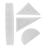 Maxbell 4 Pieces Assorted Style Ruler Molds Silicone Molds DIY Crafts Molds Resin Casting Mold Jewelry Making Tools