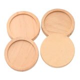 Maxbell 50 Pieces Handmade Jewelry Findings Supply Natural 25mm Wooden Cameo Cabochon Settings Base Tray Pendant Jewelry