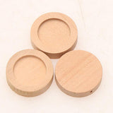 Maxbell 50 Pieces Handmade Jewelry Findings Supply Natural 25mm Wooden Cameo Cabochon Settings Base Tray Pendant Jewelry