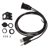 Maxbell 1 Meter USB 2.0 + 3.5mm AUX Dash Flush Mount Extension Cable Male to Female for Car Boat Motor