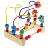 Maxbell Educational Wooden Beads Maze Roller Coaster Wood Toy For Toddler Baby, Early Educational Toys