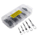 Maxbell 100Pcs/box Fishing Swivels 2# 4# 6# 8# 10# Barrel Swivel with Interlock Snap