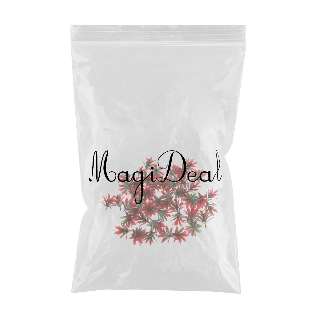 Maxbell 50 Pieces Green Orchid Flower Model Train Railways Trees Scenery - 1:100/1:200 - Red - 25mm