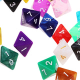 Maxbell 25x Acrylic Polyhedral Dice D8 TRPG Toy for Dungeons and Dragons Gaming Toys