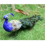 Maxbell Fake Artificial Peacock Bird Feathered Realistic Garden Home Decor Ornament