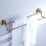 Maxbell Antique Style Brass Double Towel Bar Towel Rack Shelf Bathroom Accessories 24''