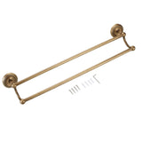 Maxbell Antique Style Brass Double Towel Bar Towel Rack Shelf Bathroom Accessories 24''